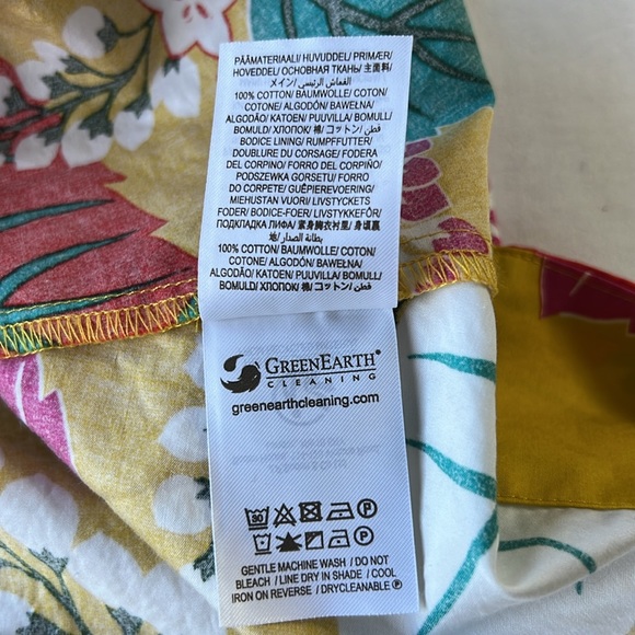 Boden Andrea Frill Sleeve Maxi/Midi Dress Yellow Pink Floral Fit Flare US 12R - Picture 11 of 12